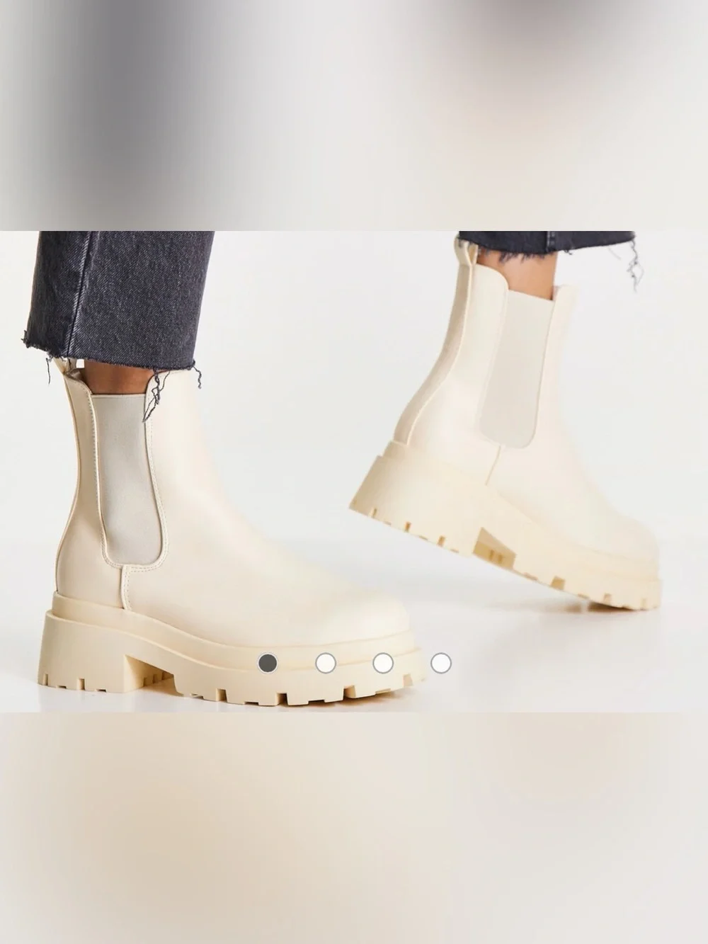 ASOS DESIGN Archer chunky chelsea boots in cream